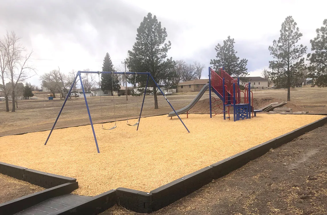 Community playground equipment Matheson Park